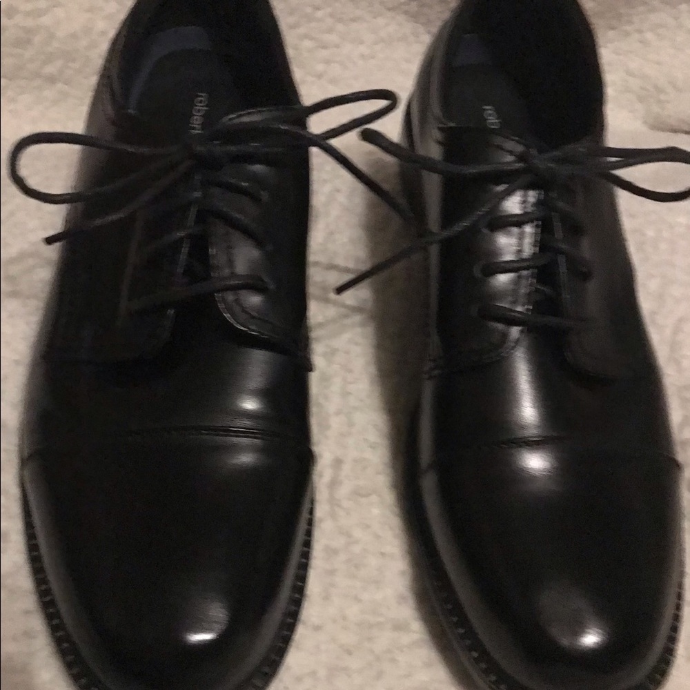 Robert David Men’s Black Lace Up Dress Shoes in Original Box - 12EEE (Wide) - Picture 4 of 13